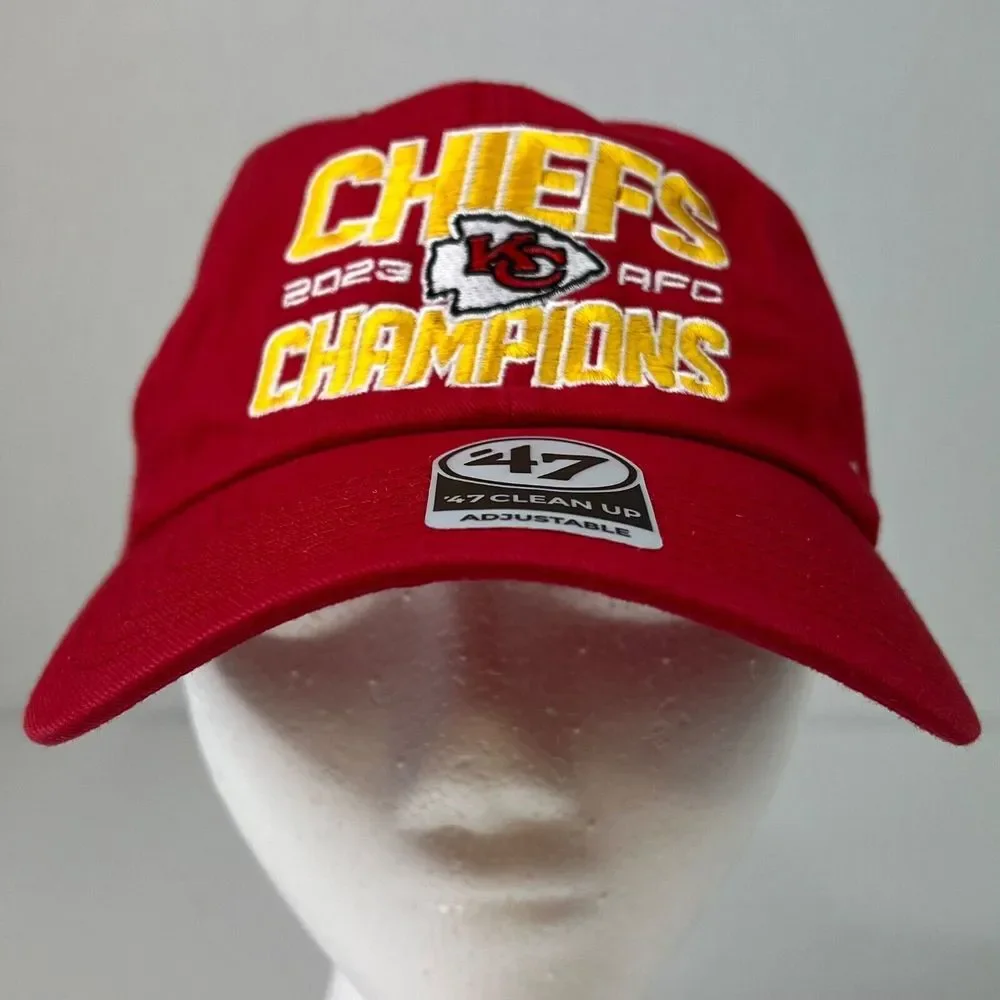 '47 Men's 2023 AFC‎ Champions Kansas City Chiefs Clean Up Adjustable Hat